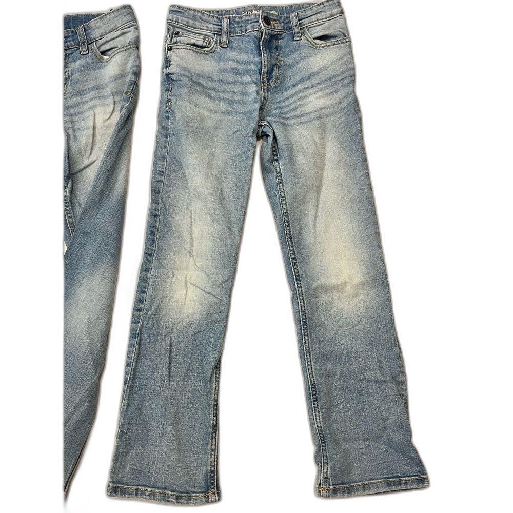 Cat & Jack (2 Pairs) Light Blue Straight Jeans Size 12 Adjustable Waistband - Picture 3 of 15